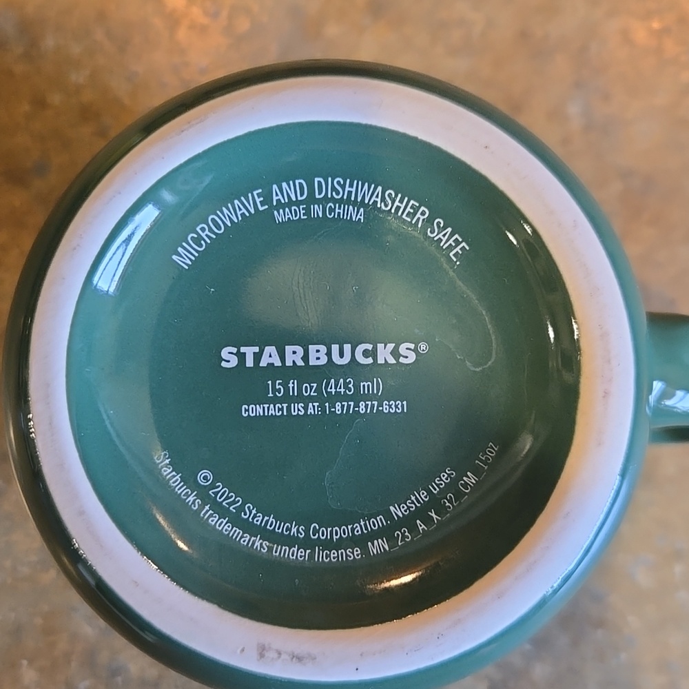 EUC 2022 Green Starbucks Mug 15 oz - Picture 3 of 4